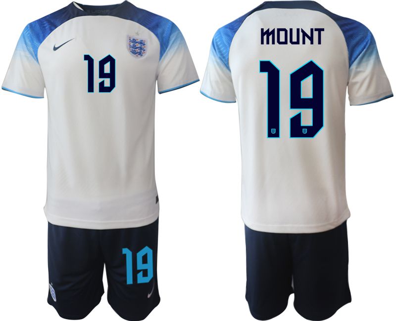 Men 2022 World Cup National Team England home white #19 Soccer Jerseys